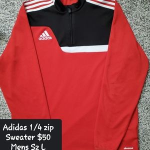 New Condition Adidas 1/4 Zip Sweater Sz L
